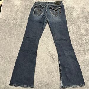 Silver Jeans Womens 29 x32 Suki Surplus Thick Stich Western Blue Denim Pants